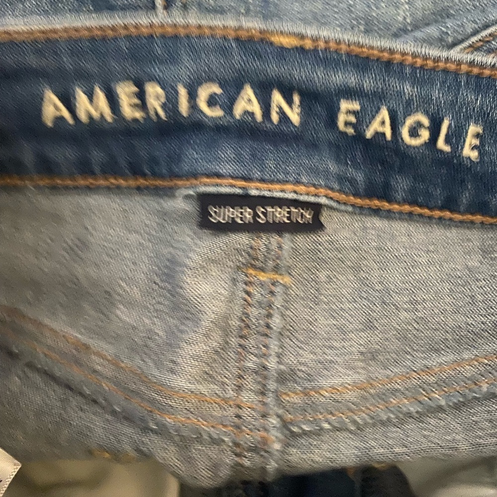 American eagle high rise mini skirt denim distressed size 4 - Picture 4 of 6